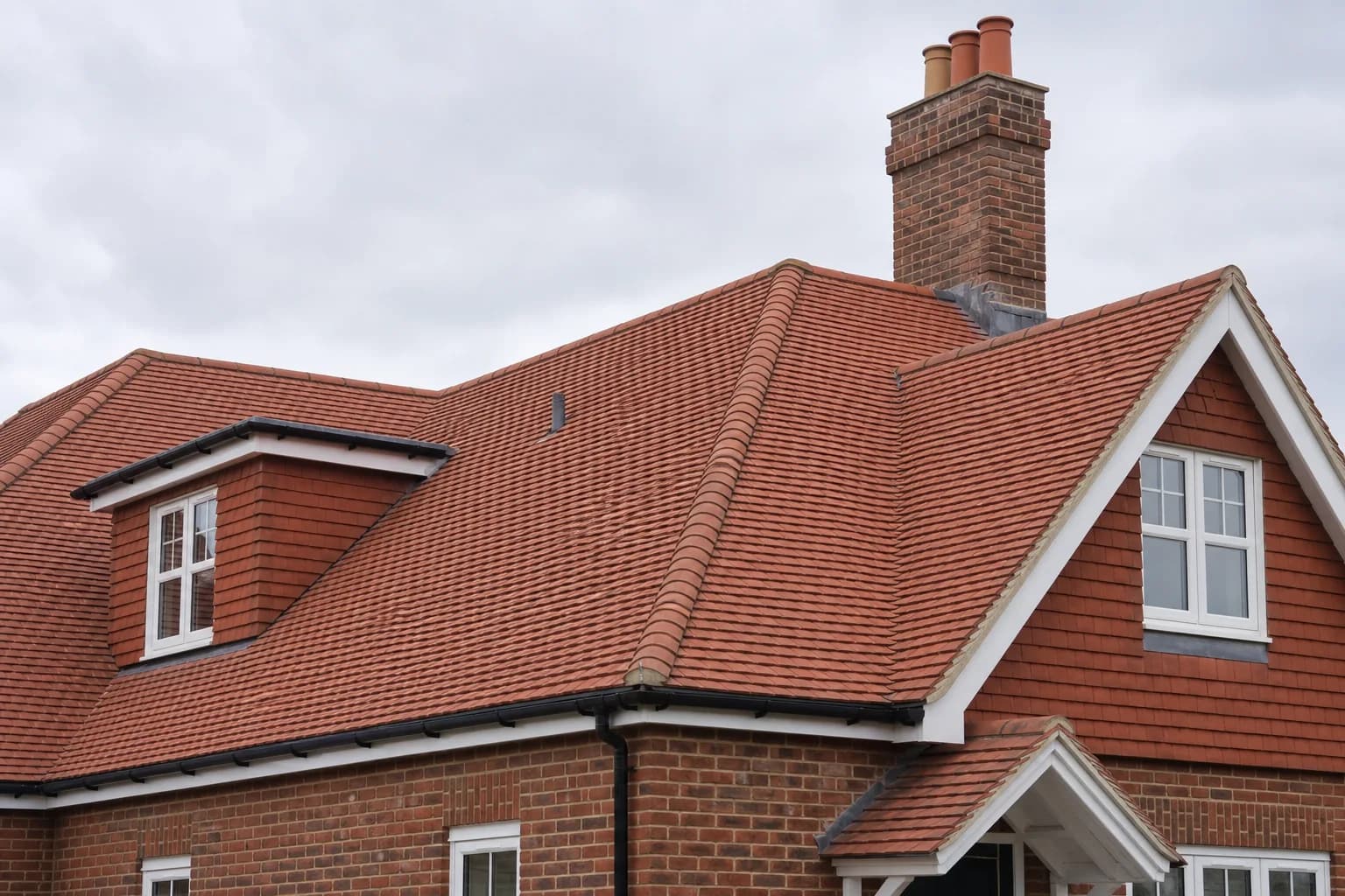Professional roofing on a traditional British home